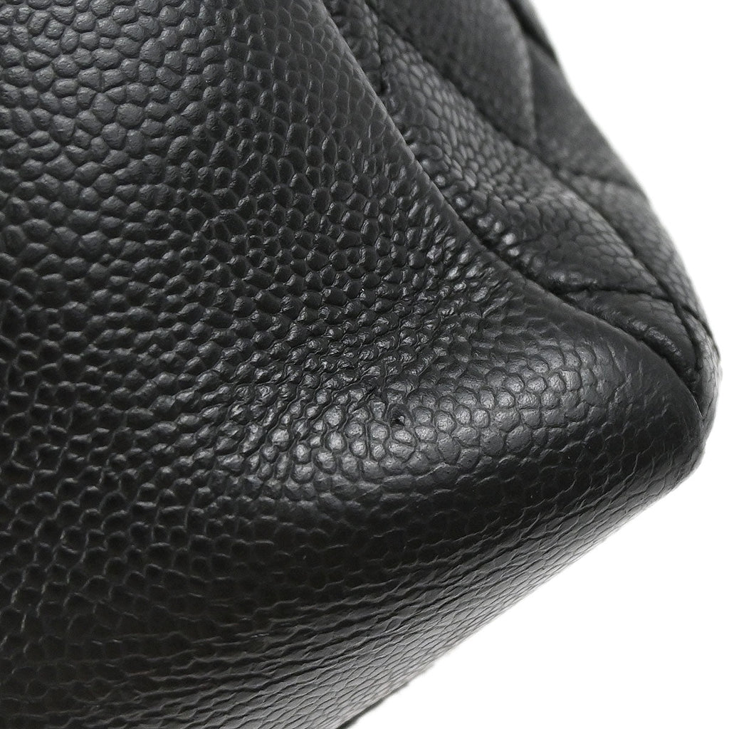 Chanel Black Caviar Skin Grand Shopping Tote GST Chain Handbag