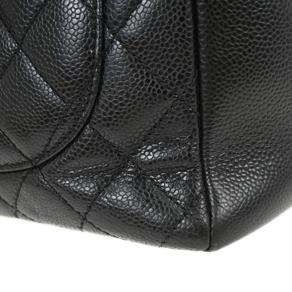 Chanel Black Caviar Skin Grand Shopping Tote GST Chain Handbag