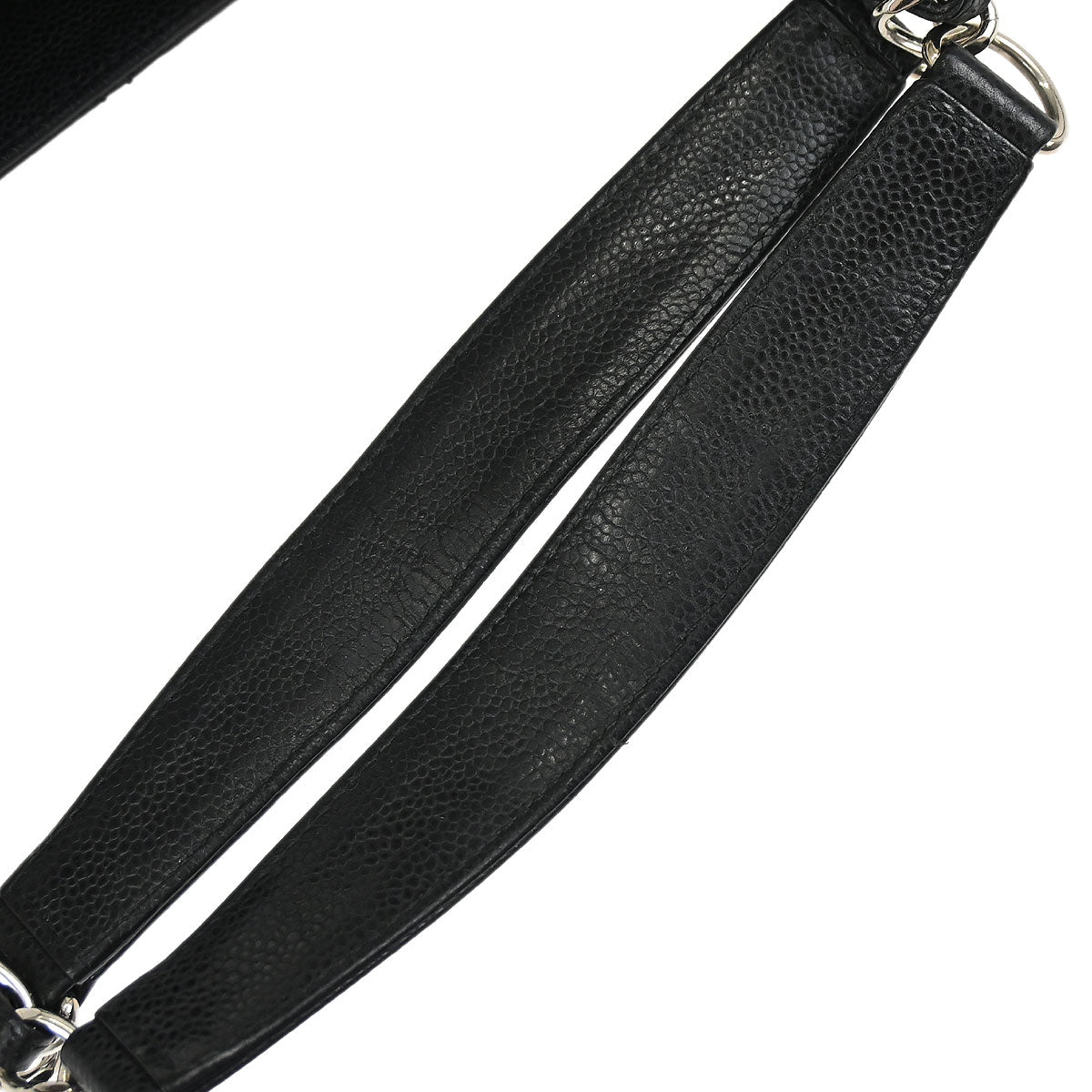 Chanel Black Caviar Skin Grand Shopping Tote GST Chain Handbag