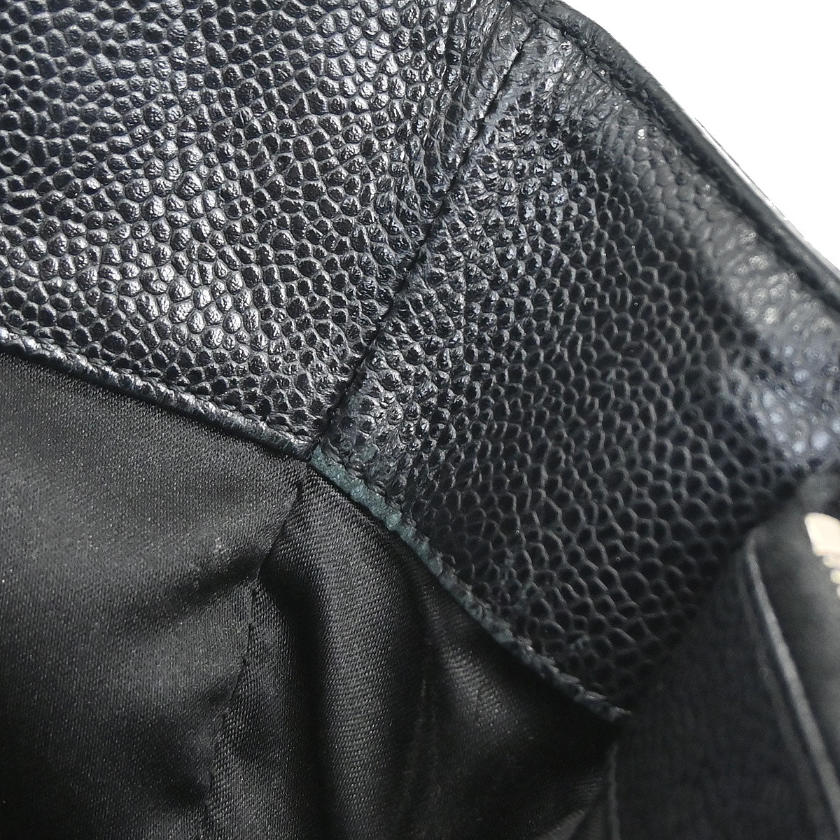 Chanel Black Caviar Skin Grand Shopping Tote GST Chain Handbag