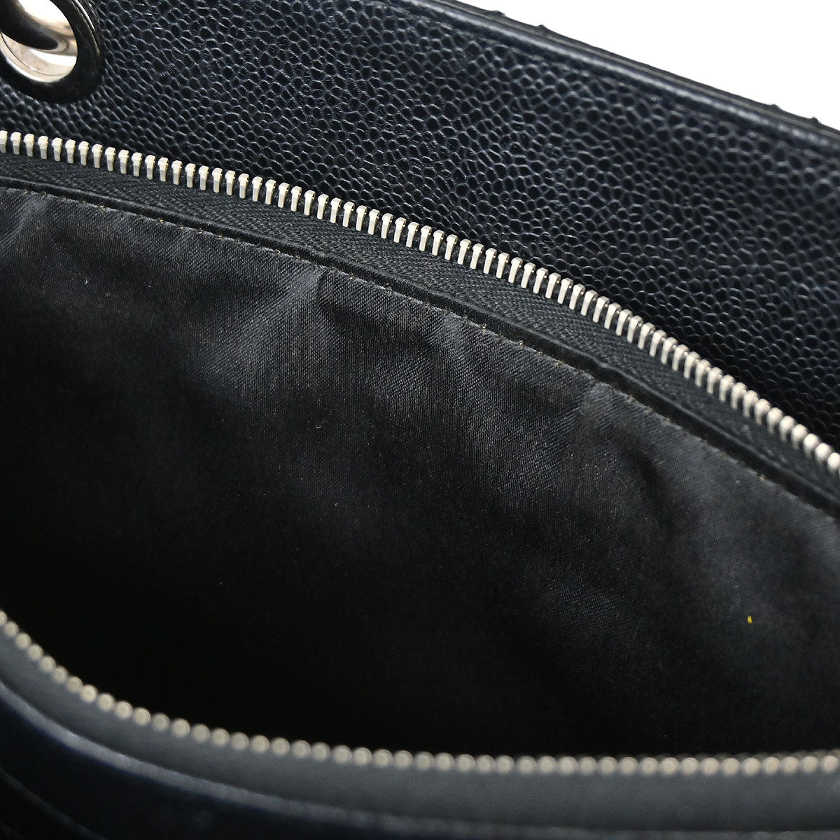 Chanel Black Caviar Skin Grand Shopping Tote GST Chain Handbag