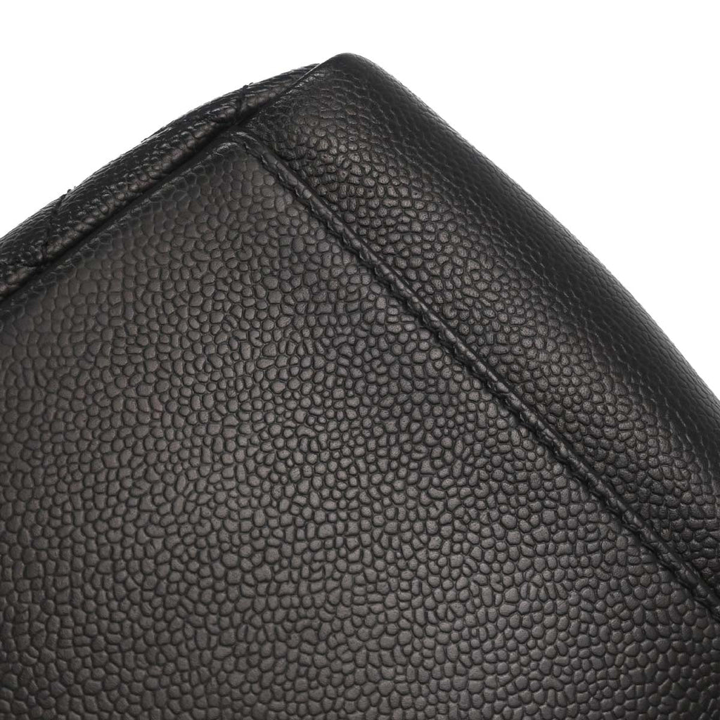 Chanel 2013-2014 Black Caviar Grand Shopping Tote GST Chain Handbag