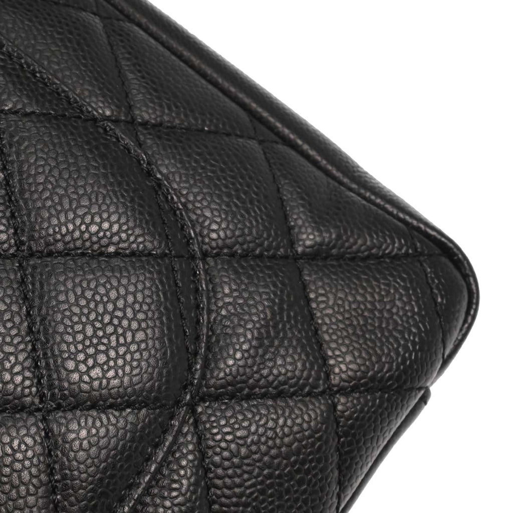 Chanel 2013-2014 Black Caviar Grand Shopping Tote GST Chain Handbag