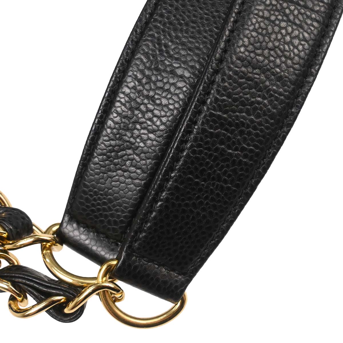 Chanel 2013-2014 Black Caviar Grand Shopping Tote GST Chain Handbag
