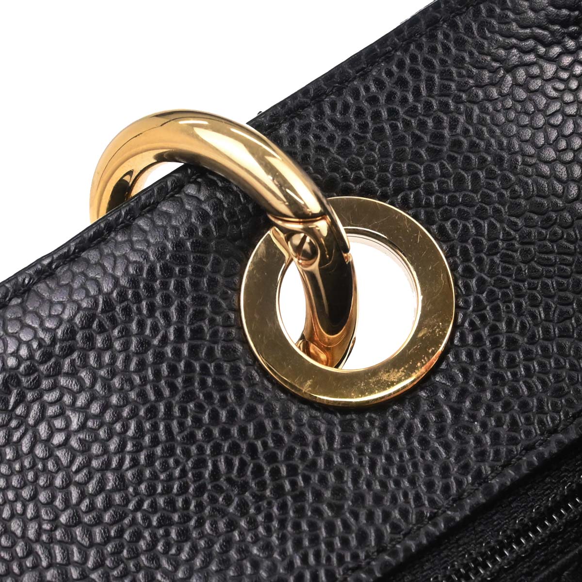 Chanel 2013-2014 Black Caviar Grand Shopping Tote GST Chain Handbag