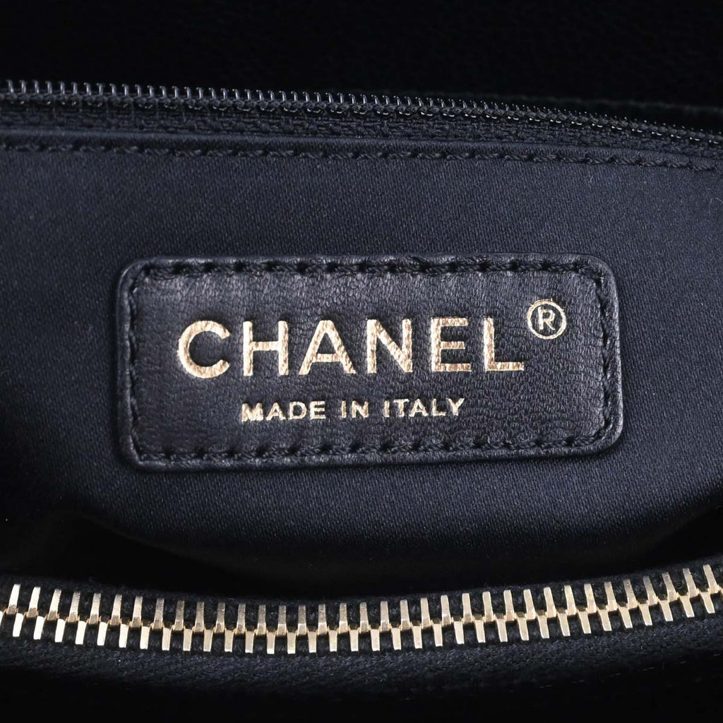Chanel 2013-2014 Black Caviar Grand Shopping Tote GST Chain Handbag