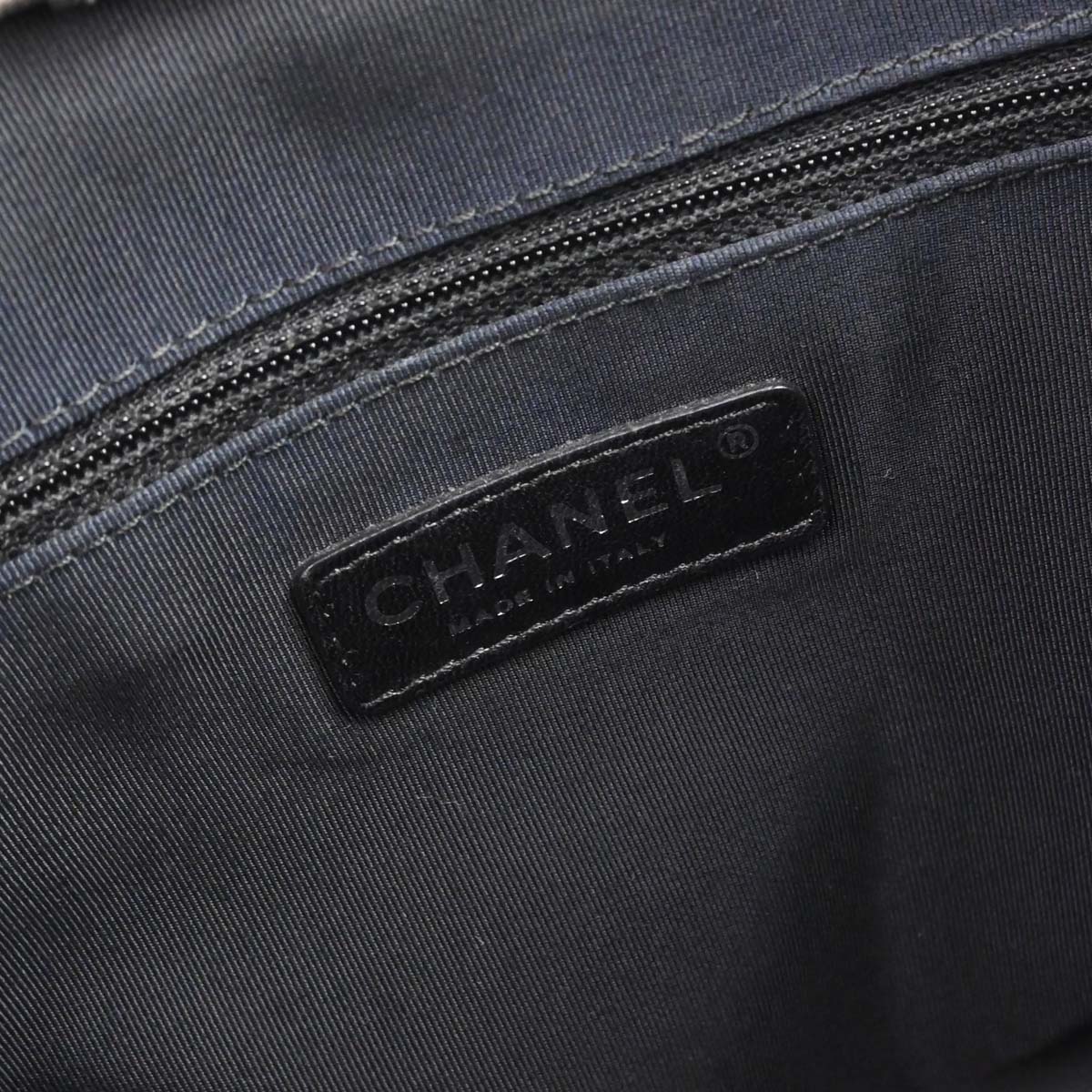 Chanel Metallic Silver Calfskin Chain Me Tote Handbag