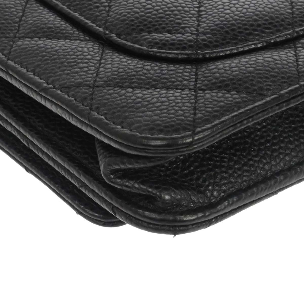 Chanel Black Caviar Classic WOC Wallet on Chain Bag
