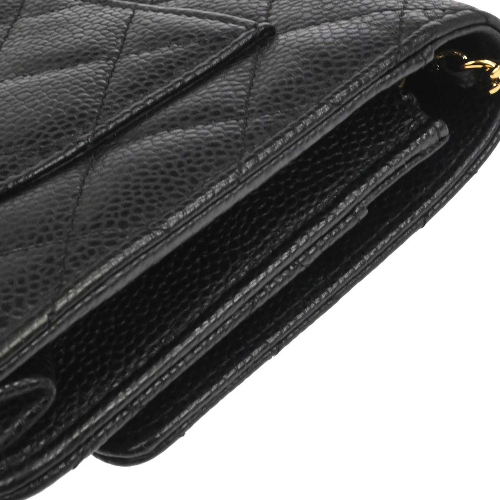 Chanel Black Caviar Classic WOC Wallet on Chain Bag