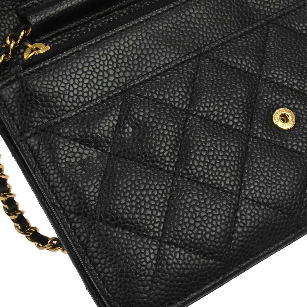 Chanel Black Caviar Classic WOC Wallet on Chain Bag
