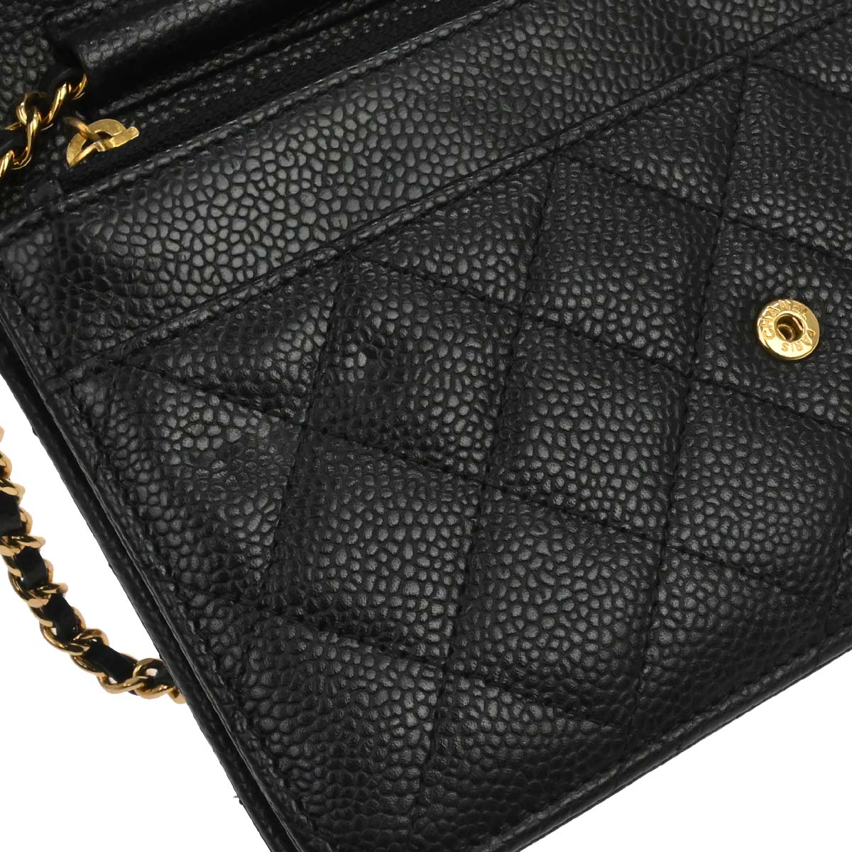 Chanel Black Caviar Classic WOC Wallet on Chain Bag