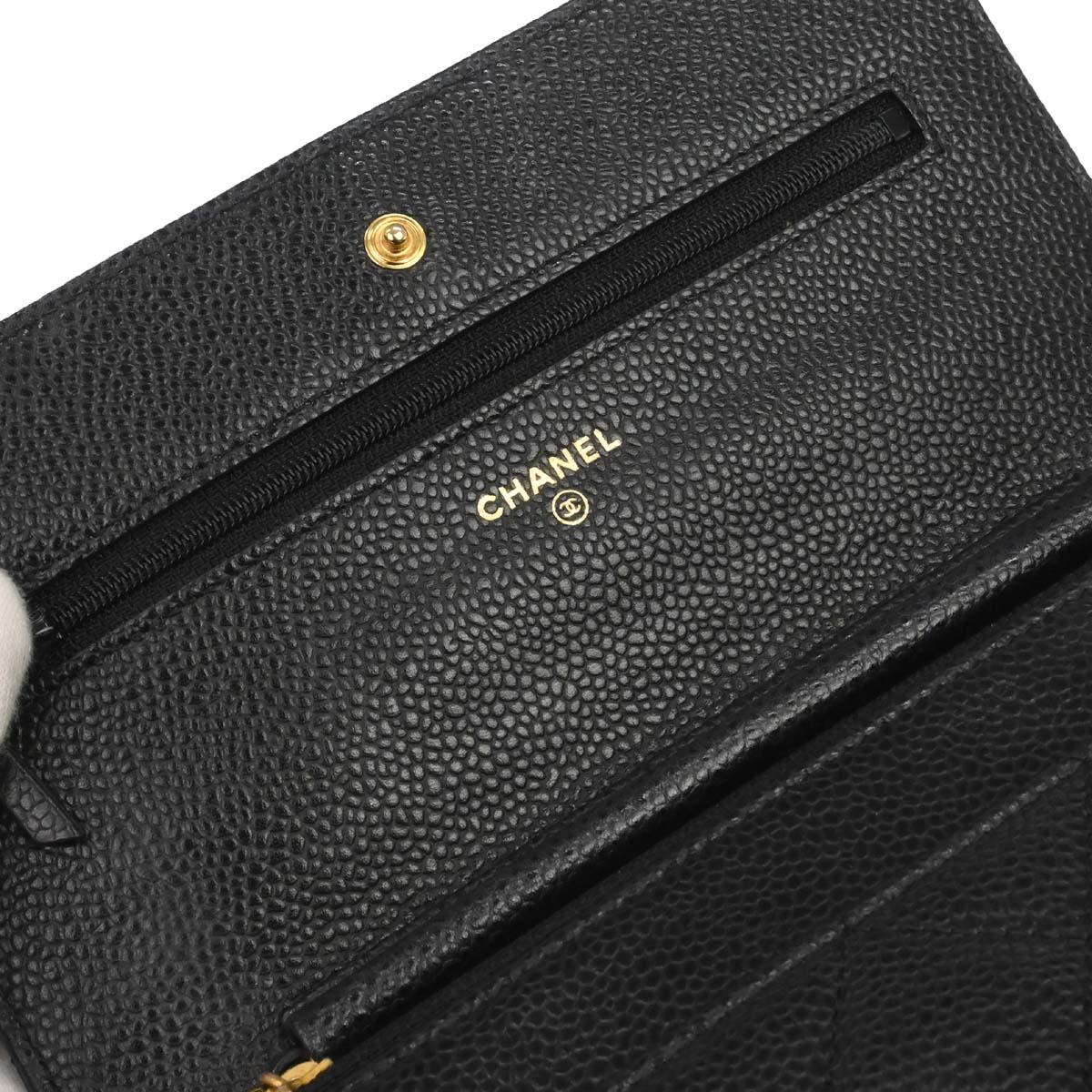 Chanel Black Caviar Classic WOC Wallet on Chain Bag