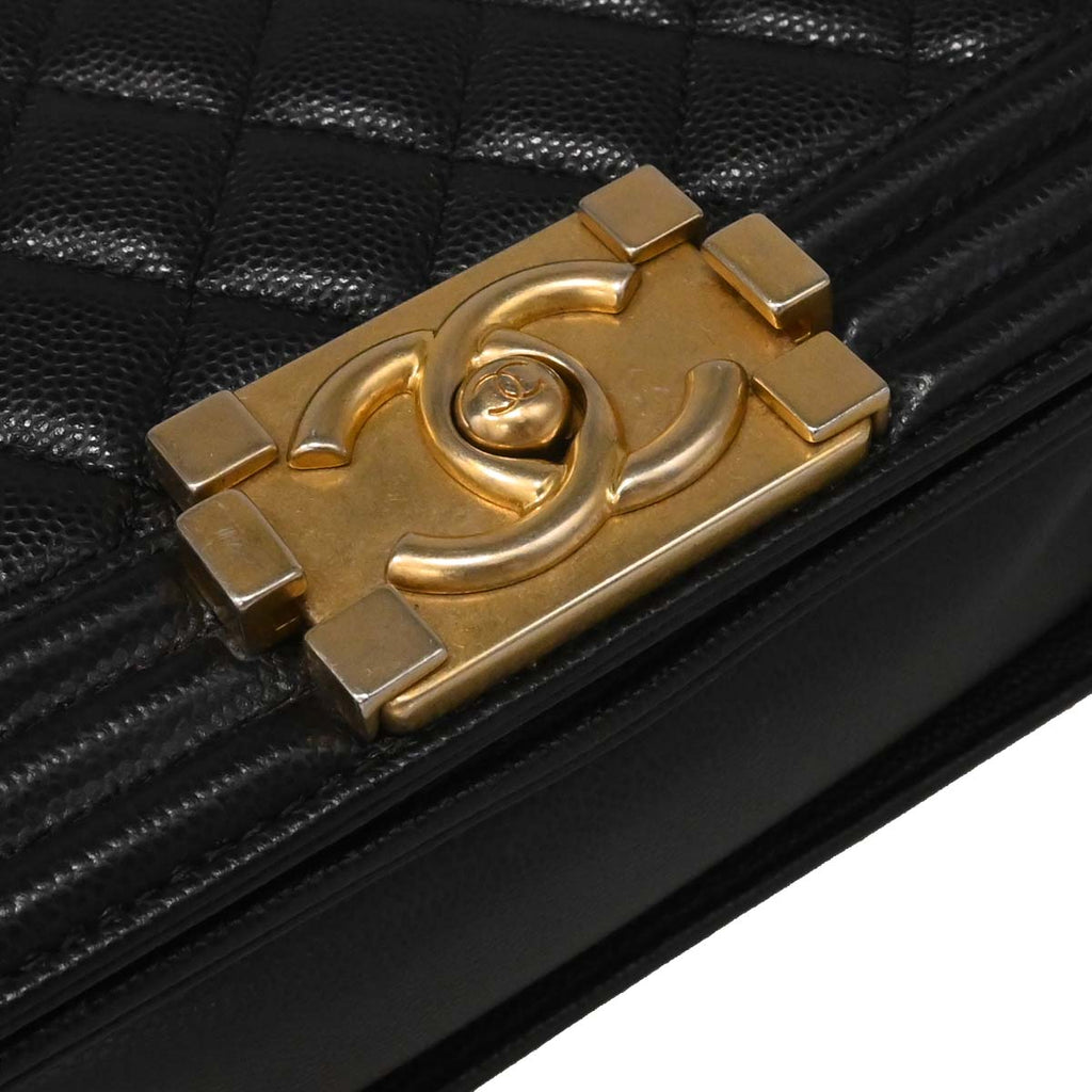 Boy Chanel Black Caviar Small Chain Shoulder Bag