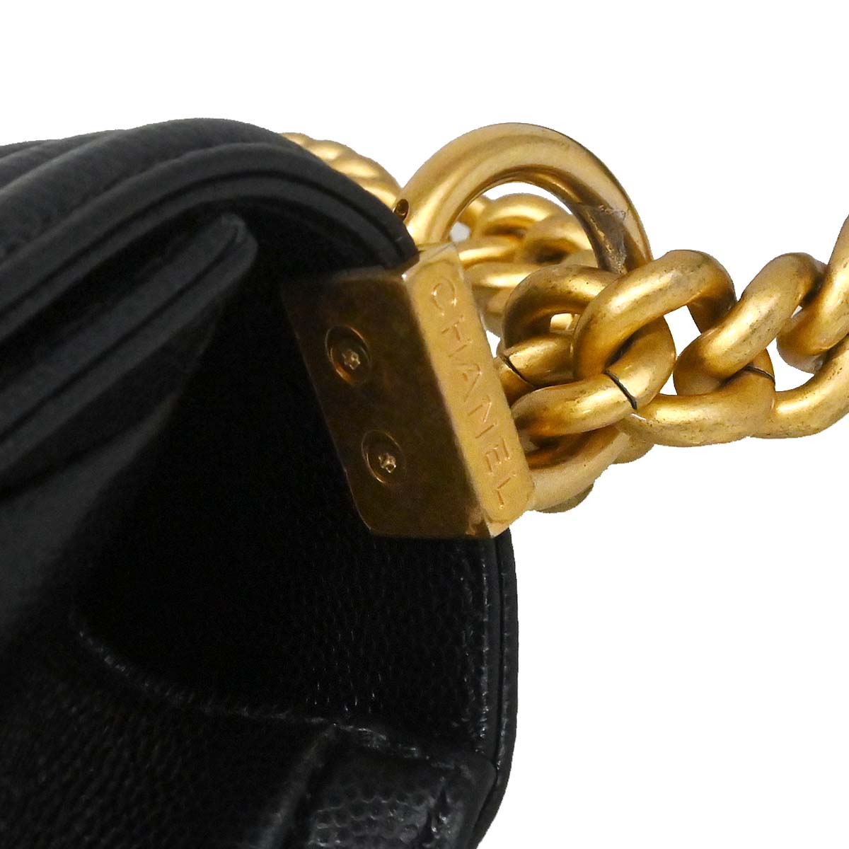 Boy Chanel Black Caviar Small Chain Shoulder Bag