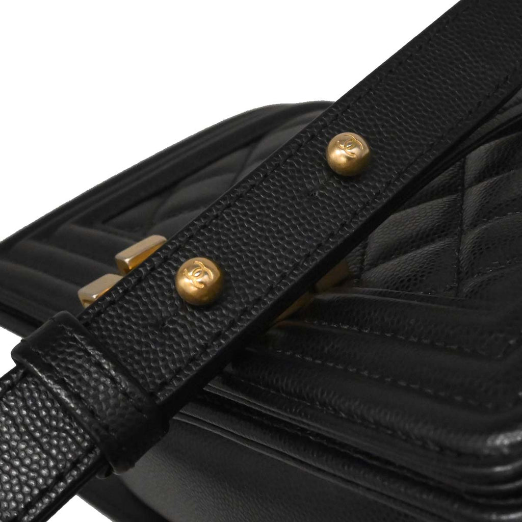 Boy Chanel Black Caviar Small Chain Shoulder Bag