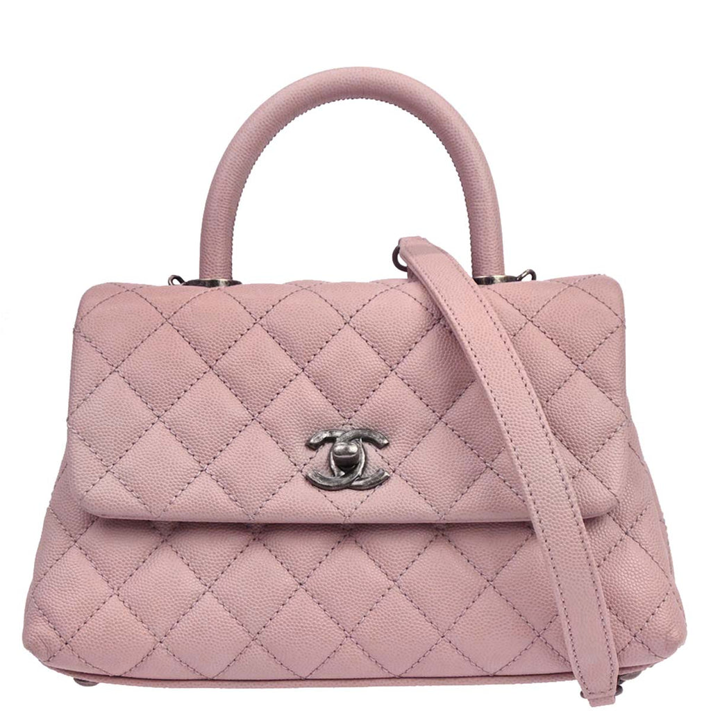 Chanel Pink Caviar Coco Handle 2way Shoulder Handbag