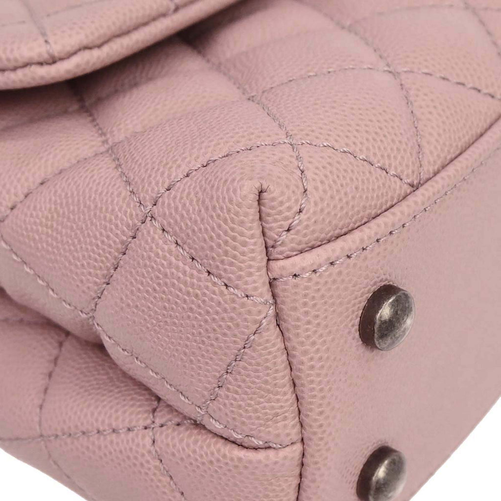 Chanel Pink Caviar Coco Handle 2way Shoulder Handbag