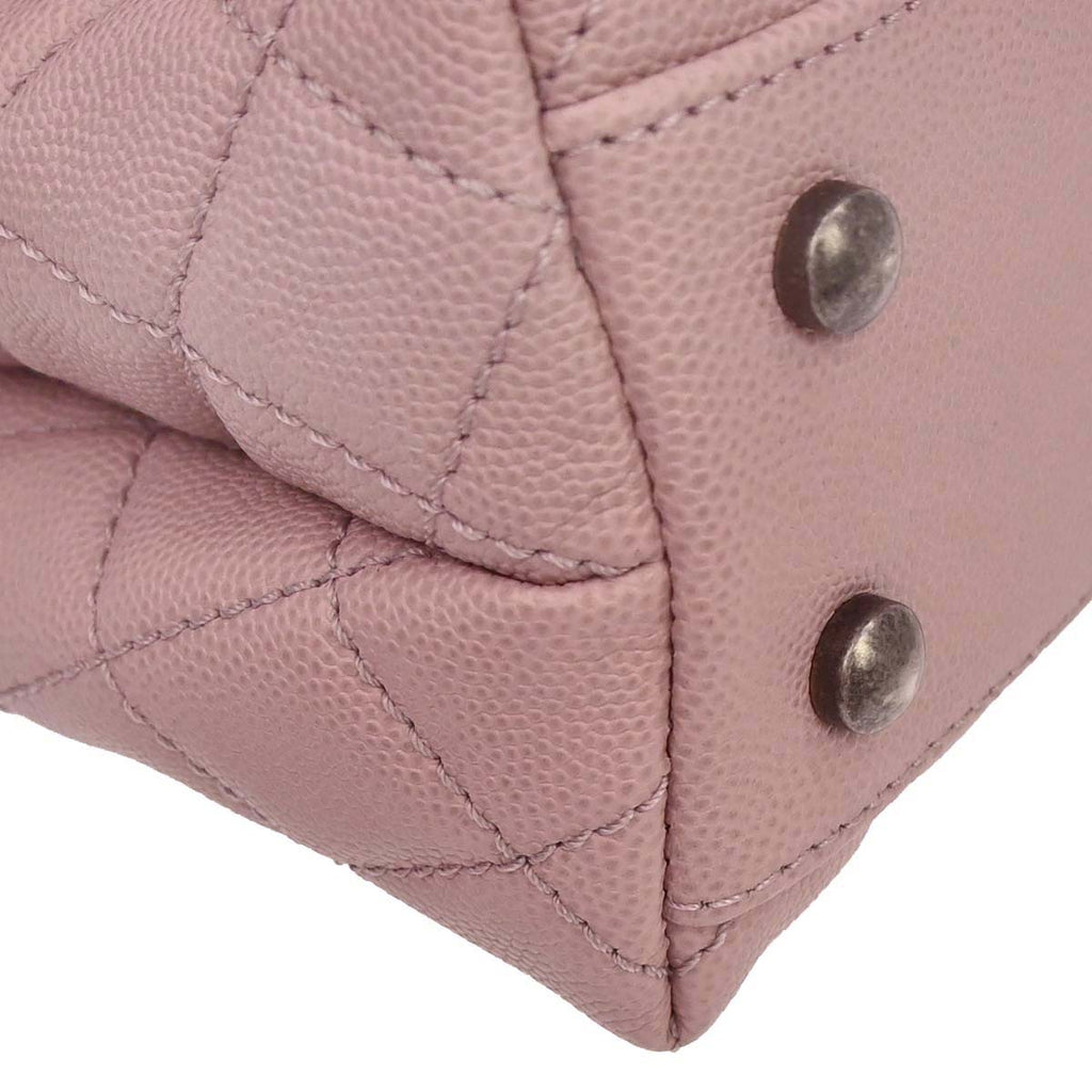 Chanel Pink Caviar Coco Handle 2way Shoulder Handbag