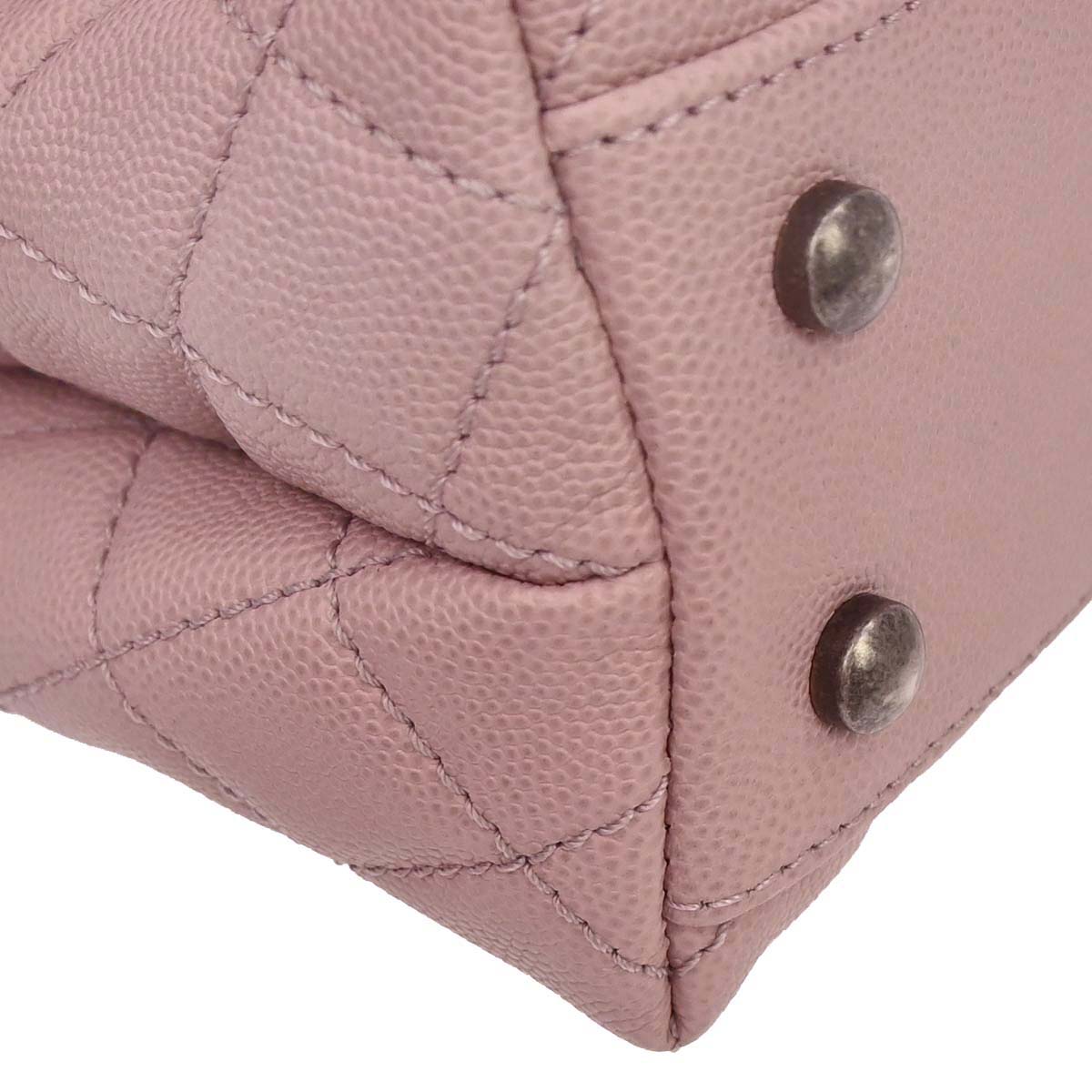 Chanel Pink Caviar Coco Handle 2way Shoulder Handbag
