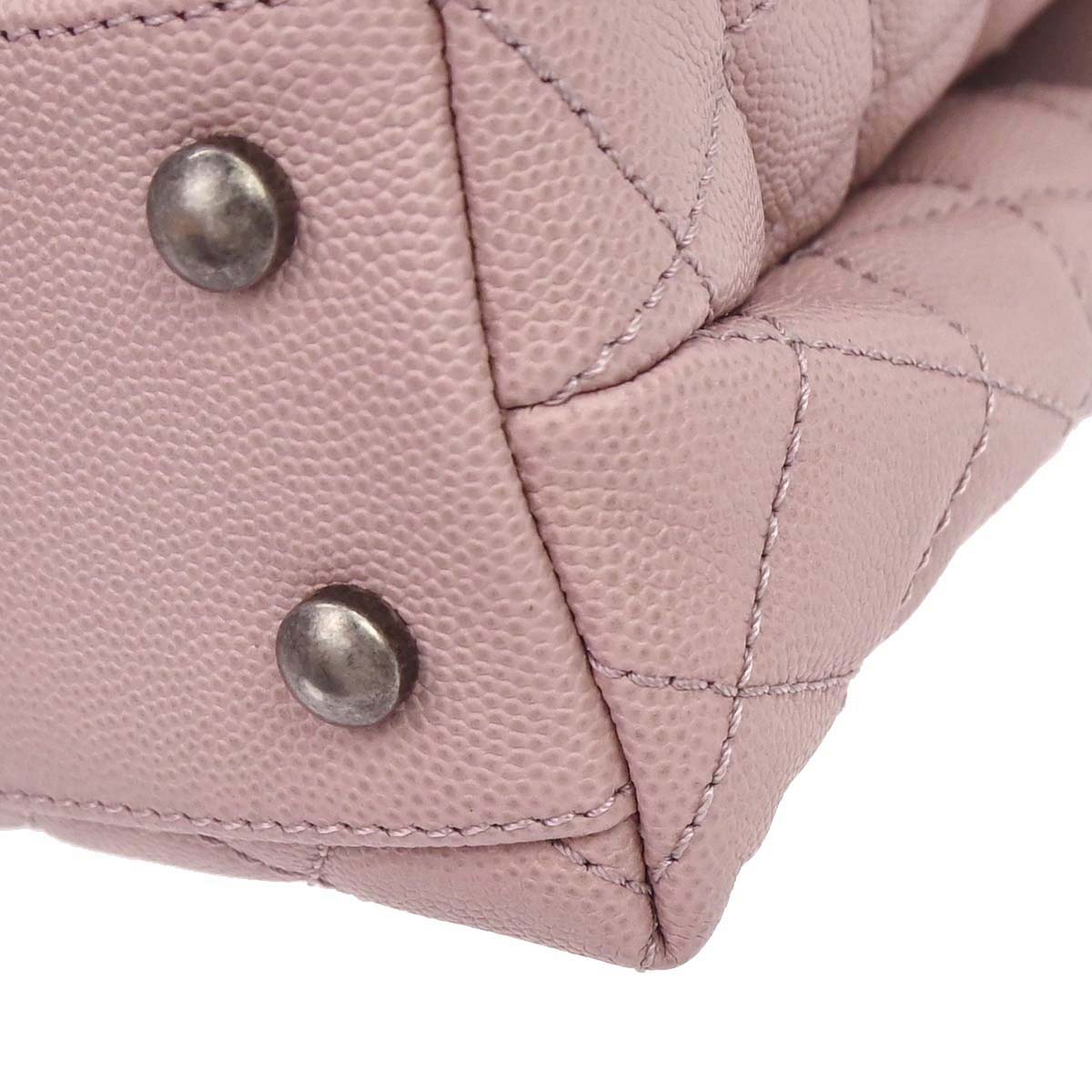Chanel Pink Caviar Coco Handle 2way Shoulder Handbag