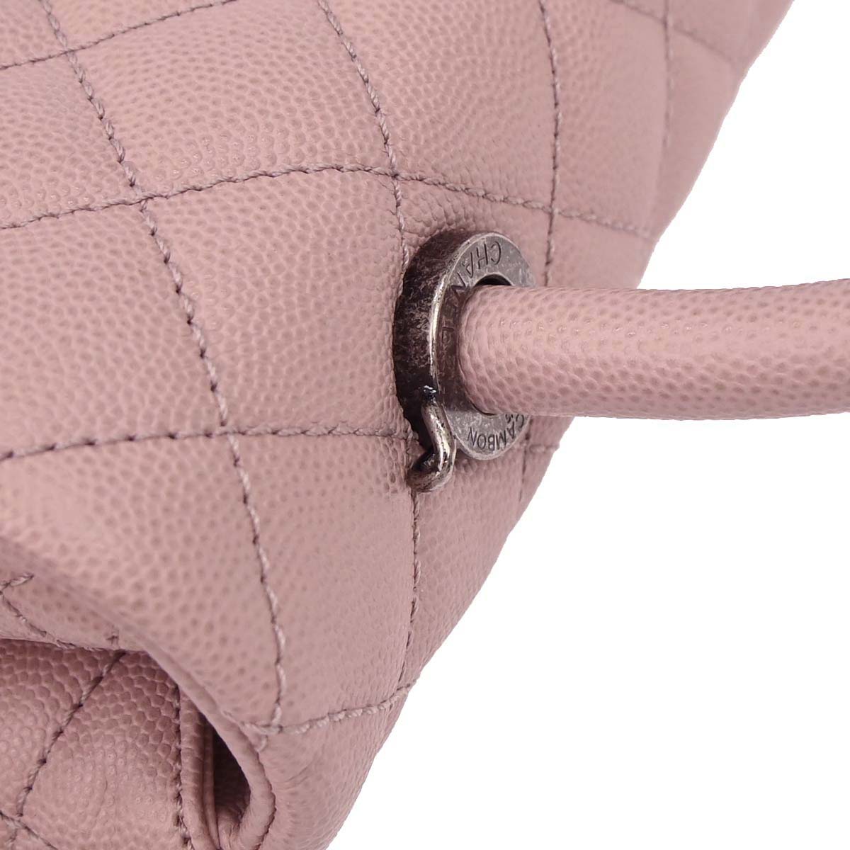 Chanel Pink Caviar Coco Handle 2way Shoulder Handbag