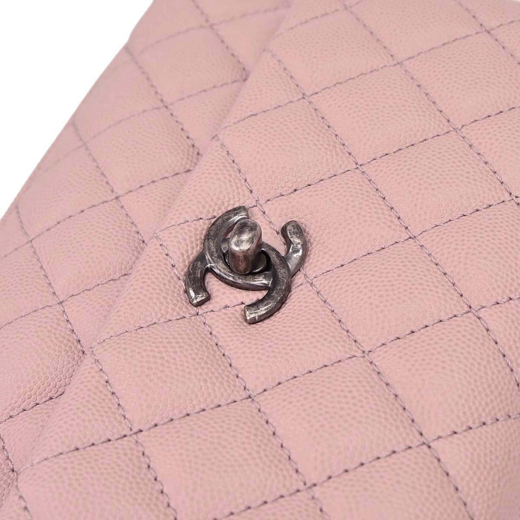 Chanel Pink Caviar Coco Handle 2way Shoulder Handbag
