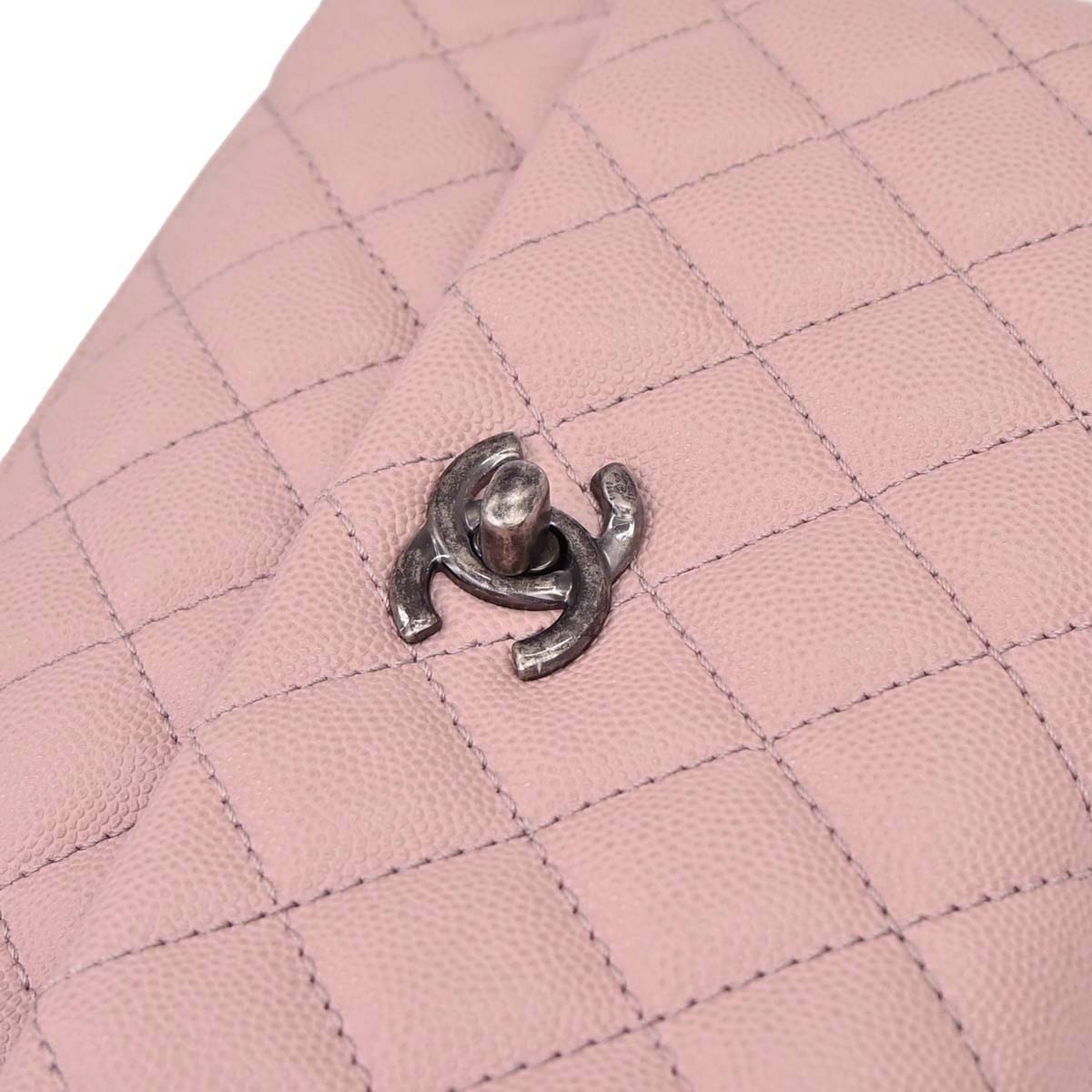 Chanel Pink Caviar Coco Handle 2way Shoulder Handbag