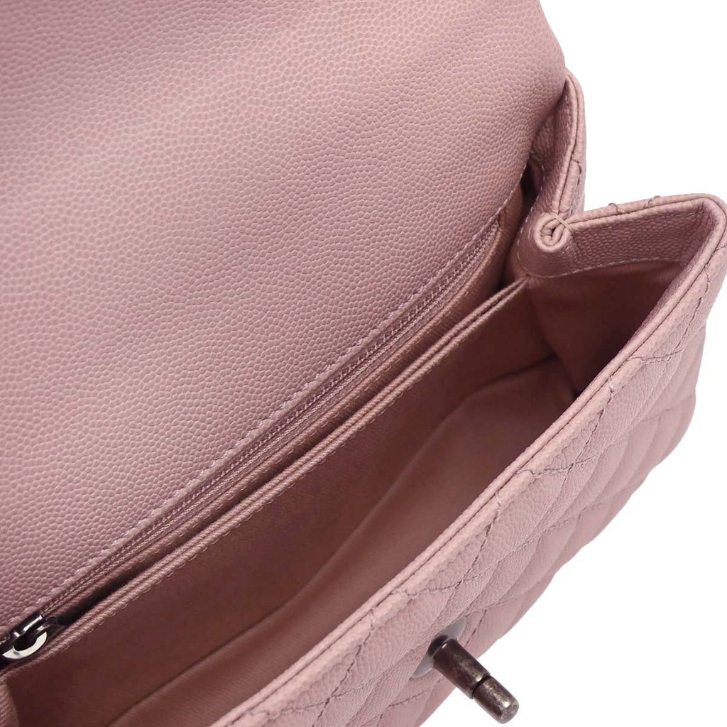 Chanel Pink Caviar Coco Handle 2way Shoulder Handbag