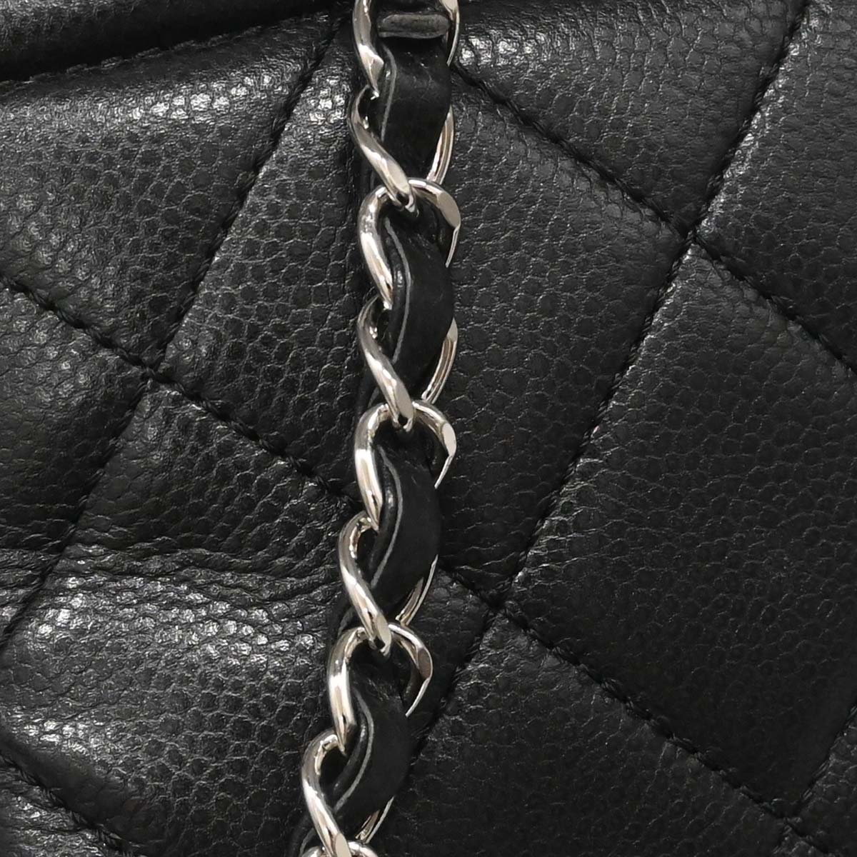Chanel 2012-2013 Black Caviar Timeless CC Chain Tote Bag