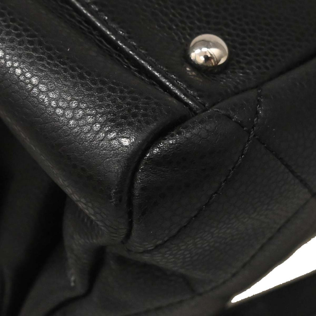 Chanel 2012-2013 Black Caviar Timeless CC Chain Tote Bag