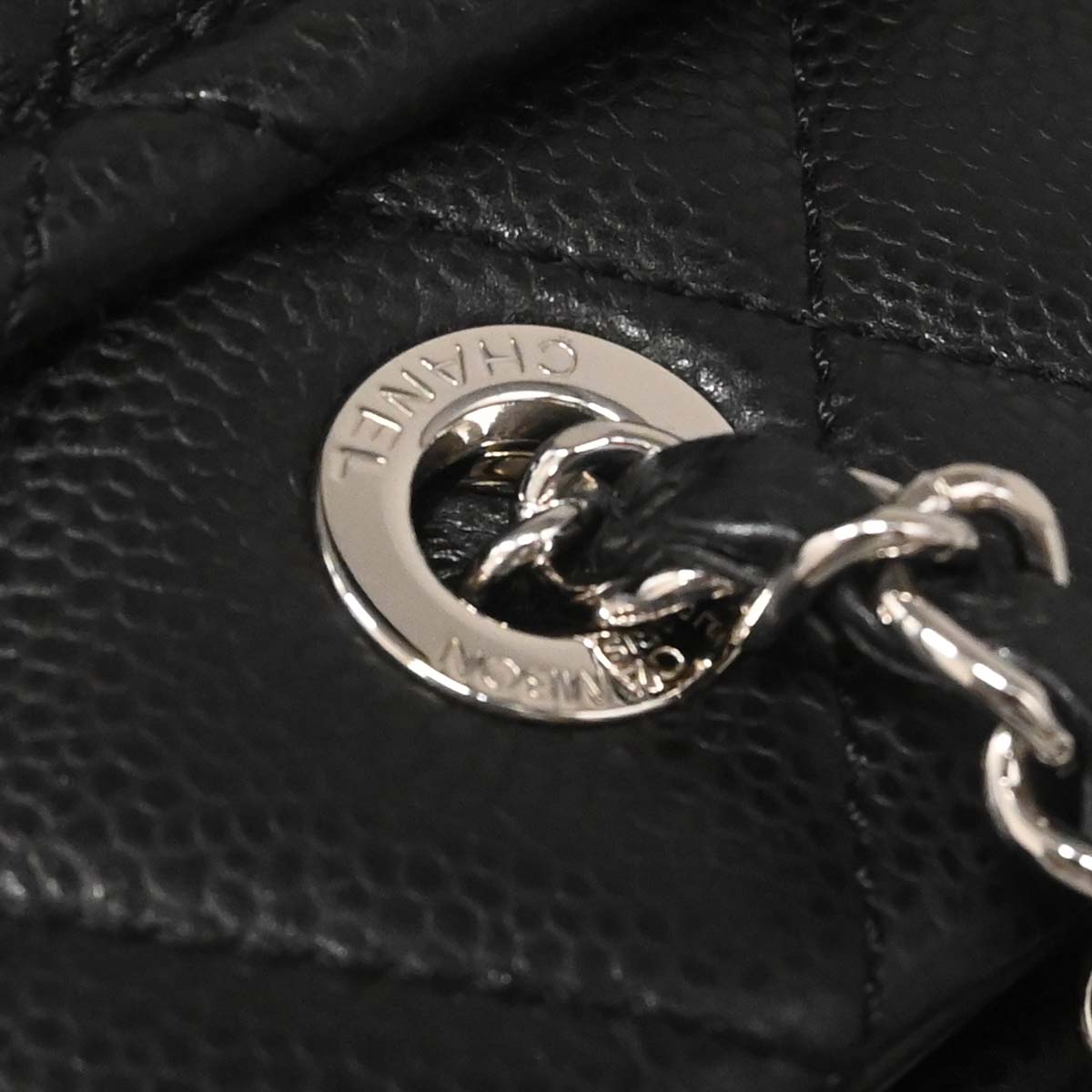 Chanel 2012-2013 Black Caviar Timeless CC Chain Tote Bag