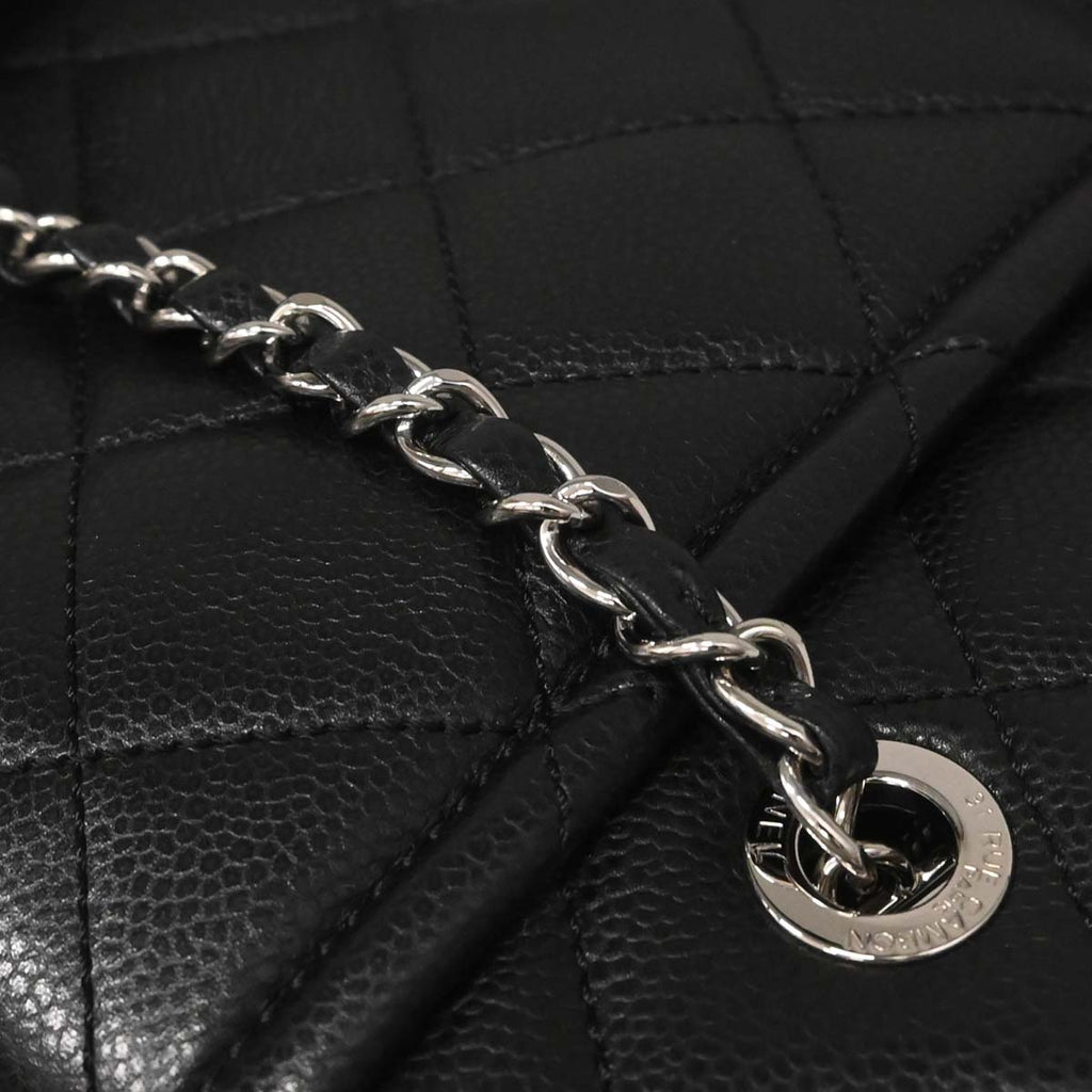 Chanel 2012-2013 Black Caviar Timeless CC Chain Tote Bag