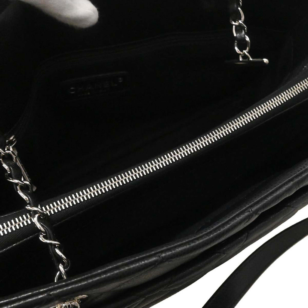 Chanel 2012-2013 Black Caviar Timeless CC Chain Tote Bag