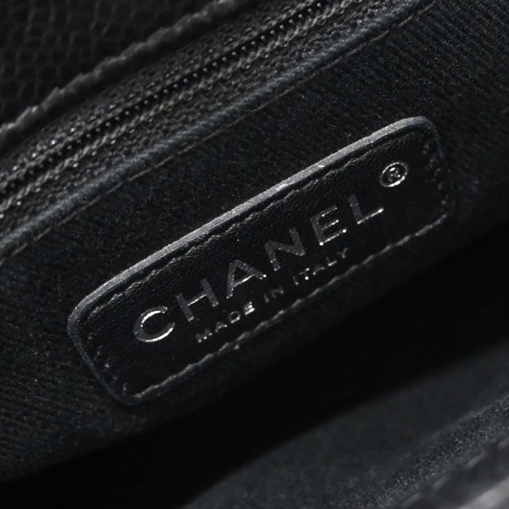 Chanel 2012-2013 Black Caviar Timeless CC Chain Tote Bag