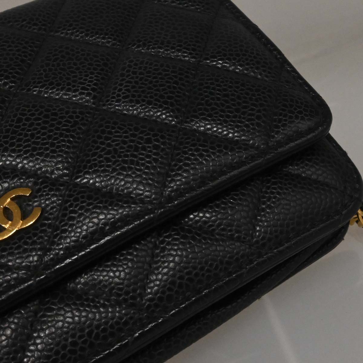 Chanel Black Caviar Classic WOC Wallet on Chain Bag