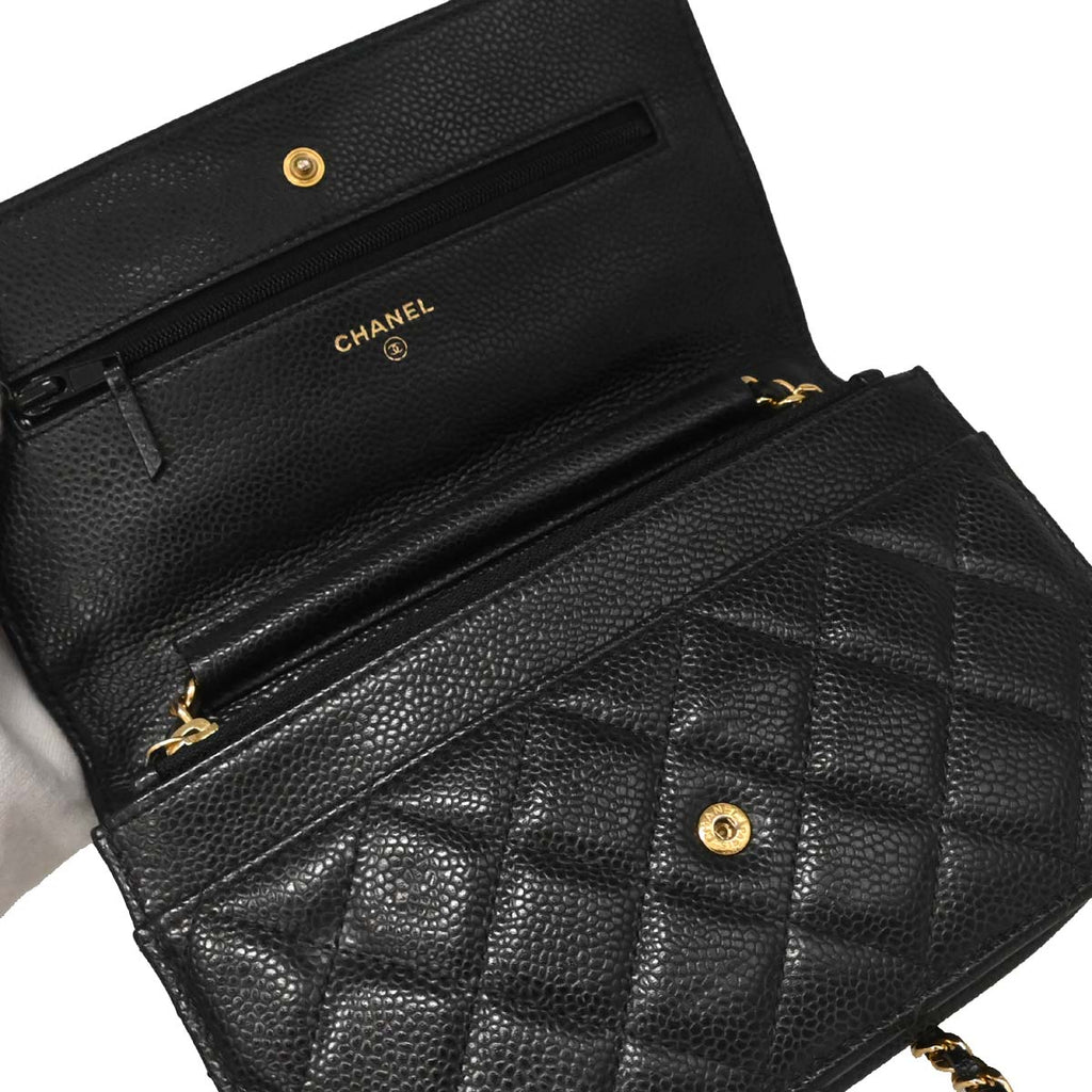 Chanel Black Caviar Classic WOC Wallet on Chain Bag