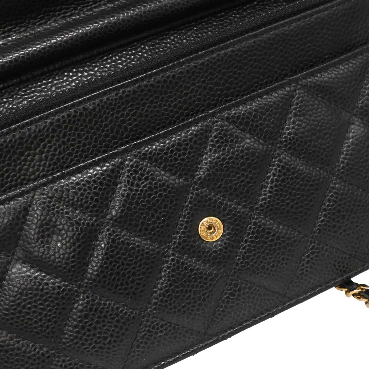 Chanel Black Caviar Classic WOC Wallet on Chain Bag