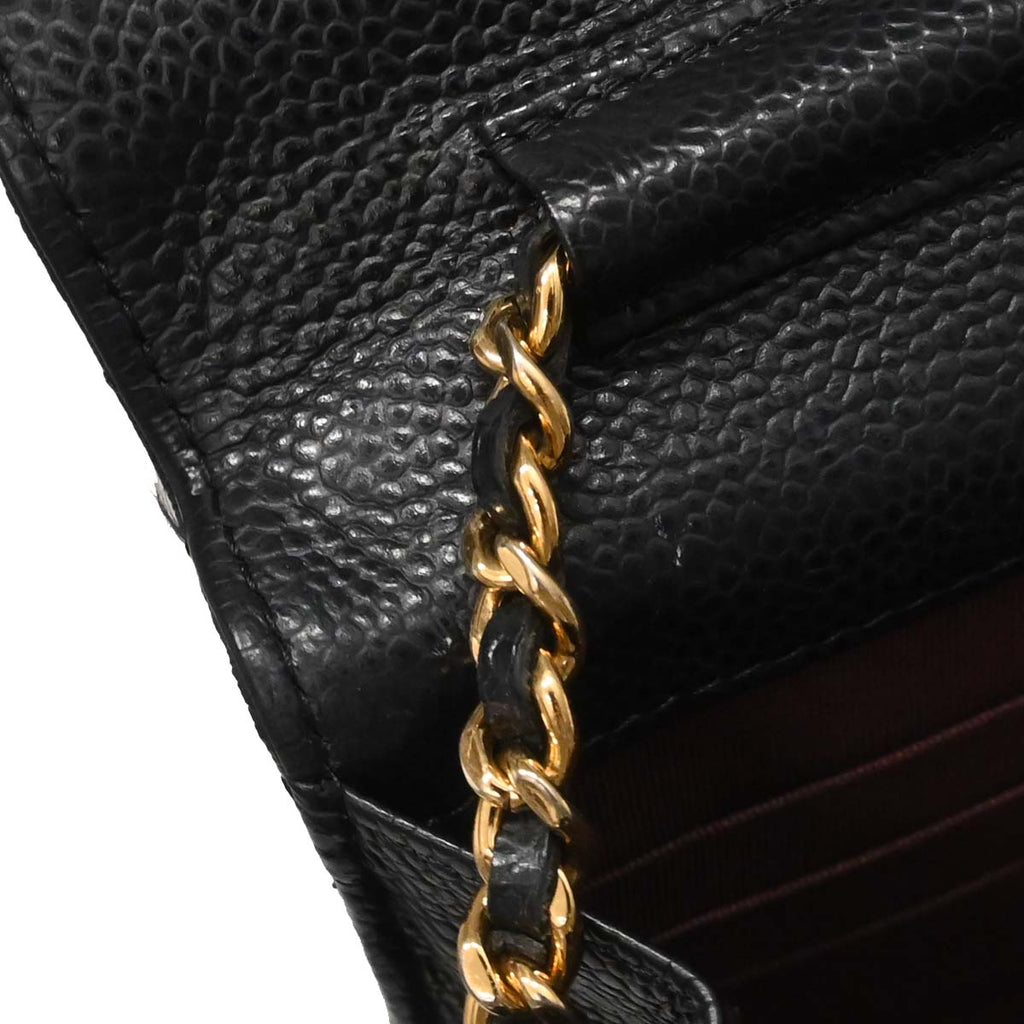 Chanel Black Caviar Classic WOC Wallet on Chain Bag