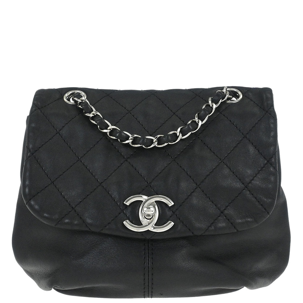 Chanel 2012-2013 Black Lambskin Trianon Flap Shoulder Bag