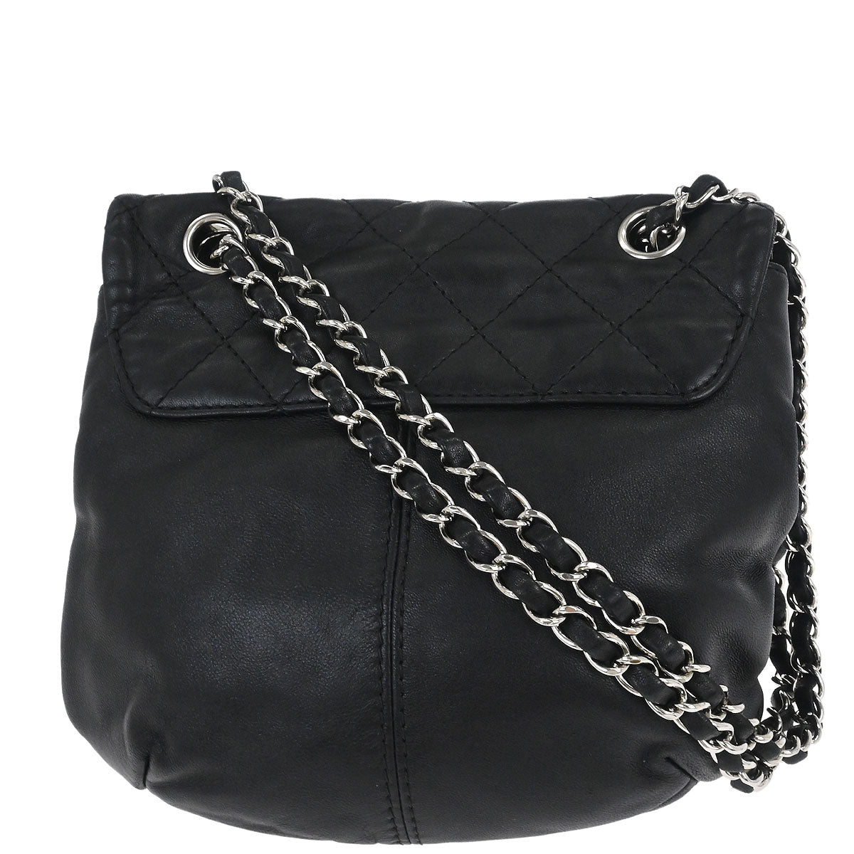 Chanel 2012-2013 Black Lambskin Trianon Flap Shoulder Bag