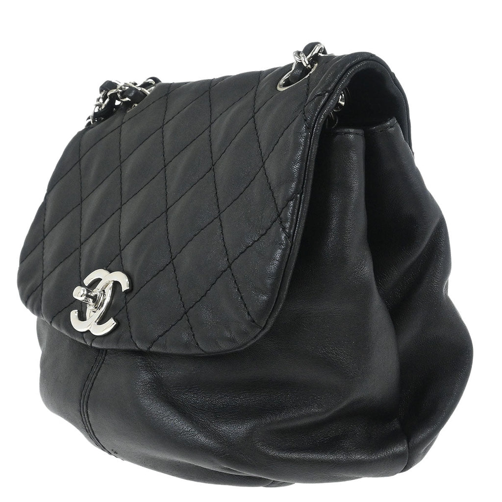 Chanel 2012-2013 Black Lambskin Trianon Flap Shoulder Bag