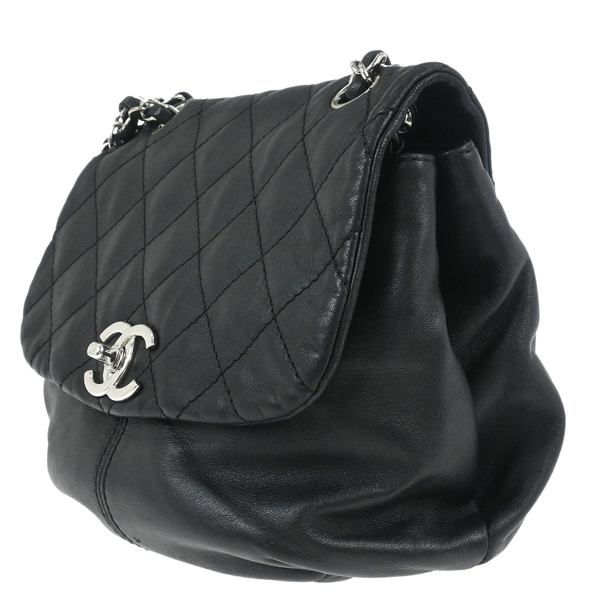 Chanel 2012-2013 Black Lambskin Trianon Flap Shoulder Bag