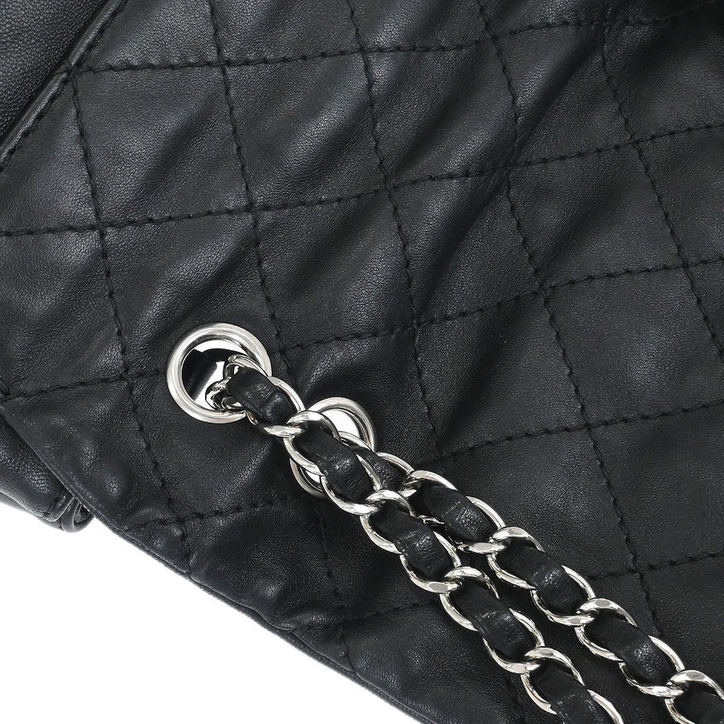 Chanel 2012-2013 Black Lambskin Trianon Flap Shoulder Bag