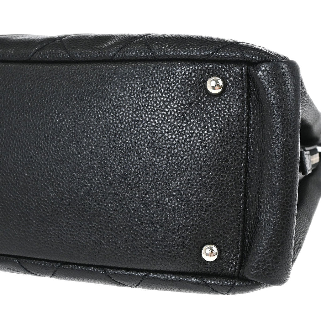 Chanel 2013-2014 Black Caviar Skin Timeless CC Chain Tote Bag