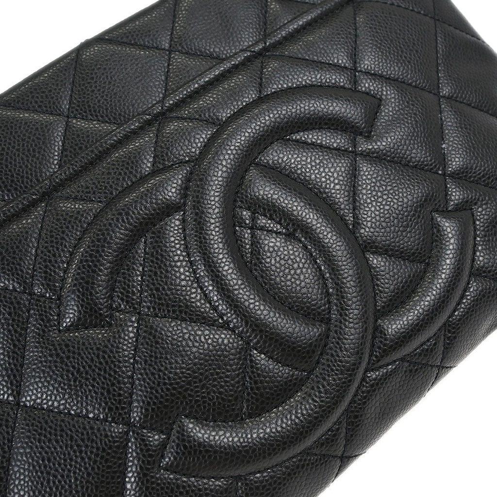 Chanel 2013-2014 Black Caviar Skin Timeless CC Chain Tote Bag