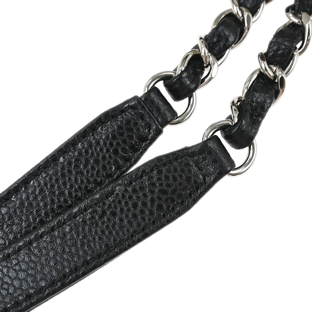 Chanel 2013-2014 Black Caviar Skin Timeless CC Chain Tote Bag