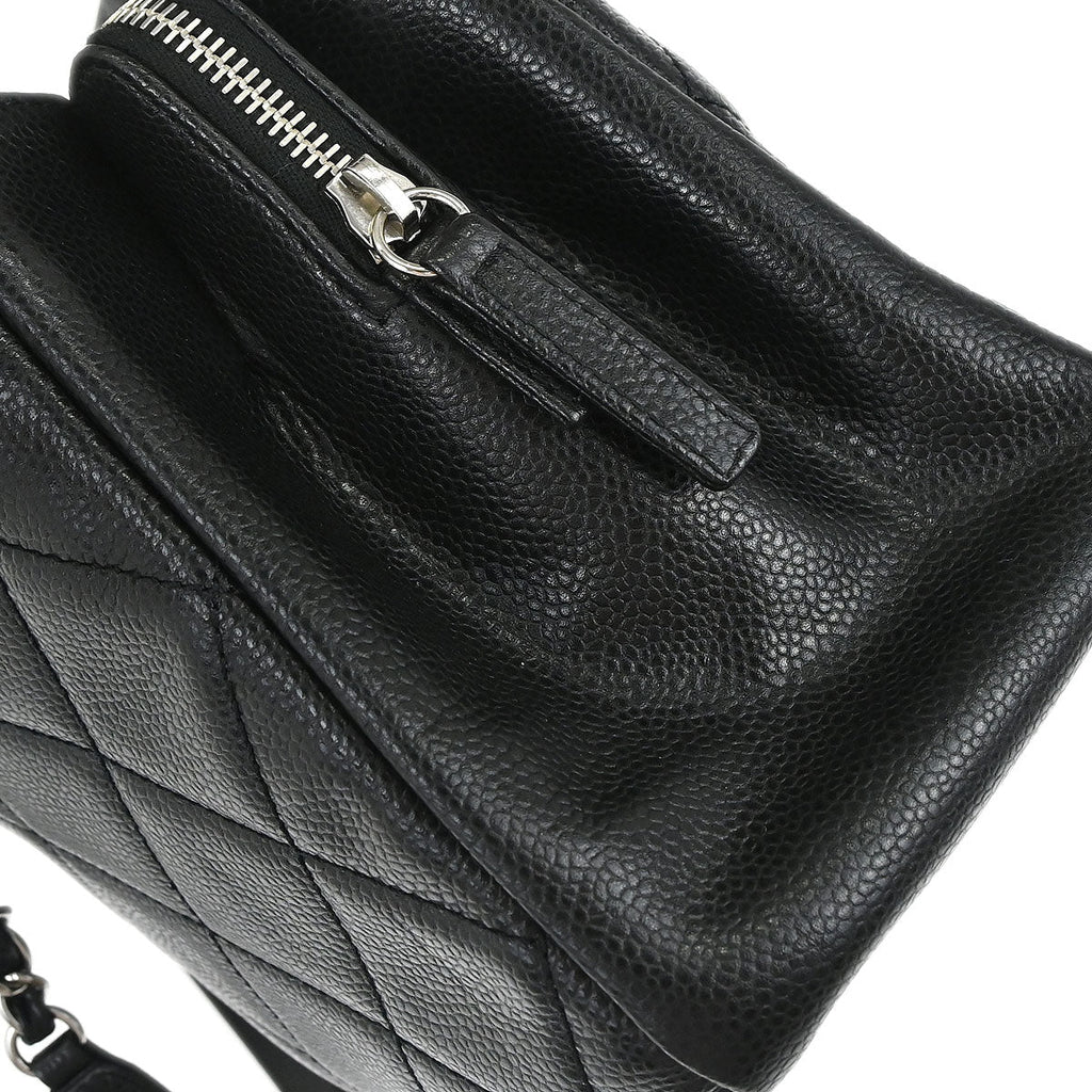 Chanel 2013-2014 Black Caviar Skin Timeless CC Chain Tote Bag