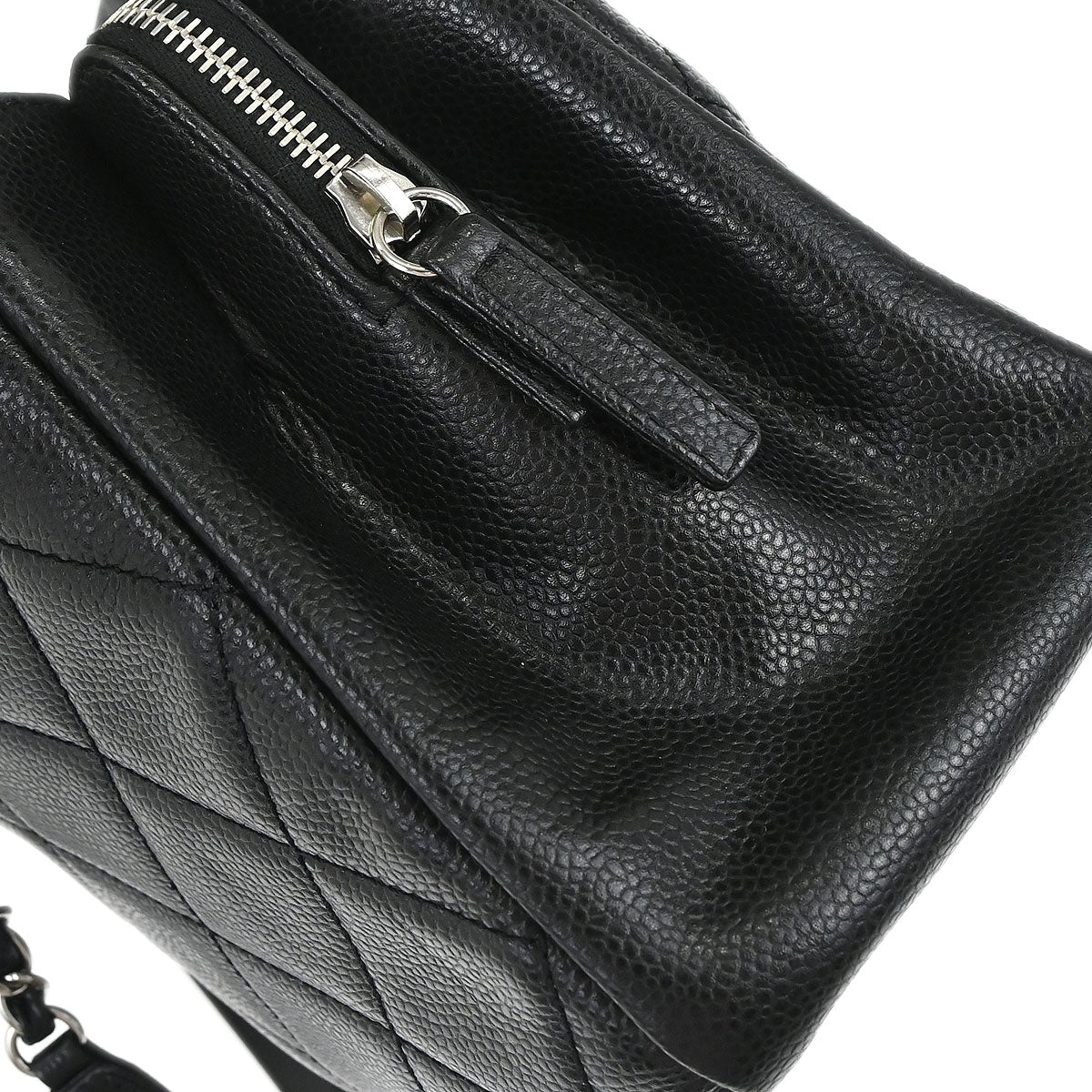 Chanel 2013-2014 Black Caviar Skin Timeless CC Chain Tote Bag
