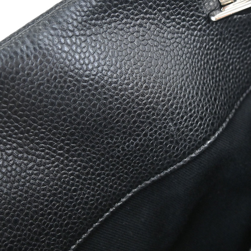 Chanel 2013-2014 Black Caviar Skin Timeless CC Chain Tote Bag