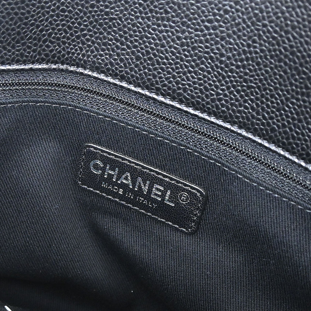 Chanel 2013-2014 Black Caviar Skin Timeless CC Chain Tote Bag